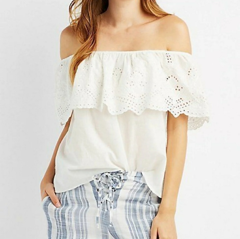 Ruffle off the shoulder